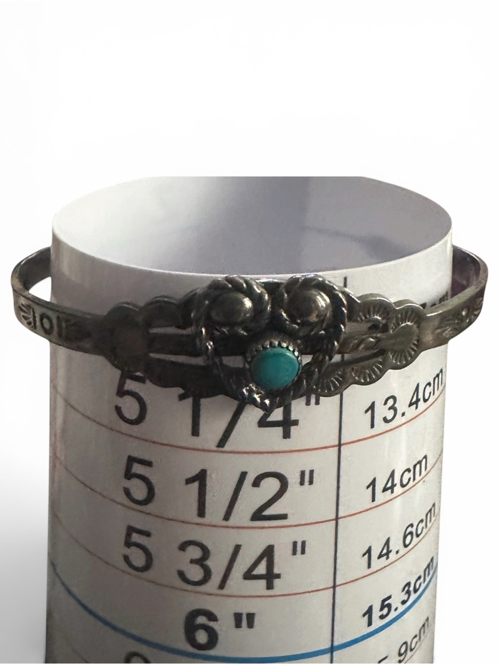 Native Pawn Sterling Silver Baby Bracelet with stamped cuff details, Sterling